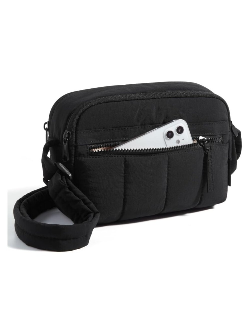 RFID Blocking Nylon Puffy Crossbody Bag Lightweight Travel Purse Mini